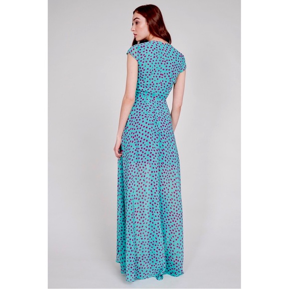 Lustre High School Lover teal polka dots dress Size 8 US Medium - Picture 2 of 8